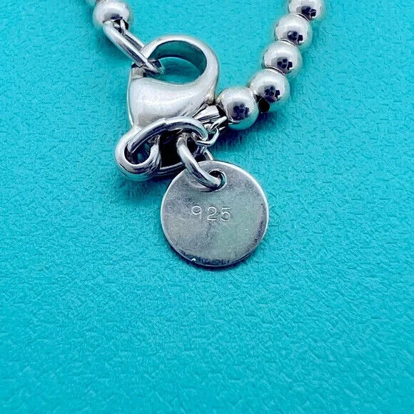 RARE Tiffany & Co. Hardwear Modern Bead Station Necklace Sterling Silver 37” Vtg