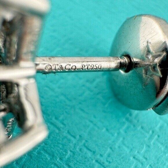 RARE Tiffany & Co. Blue Sapphire Star Stud Earrings in Platinum