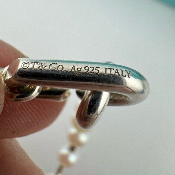 Tiffany HardWear Pearl Bracelet in Silver, 7-8 mm, Size Small (RP $1400)