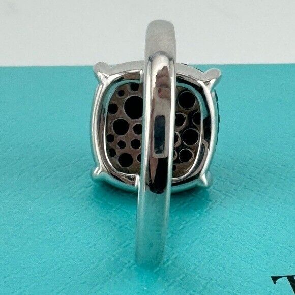 RARE Tiffany & Co. Blue Sapphire Sugar Stack Ring 18k White Gold