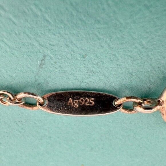 RARE Tiffany & Co. 27mm Pink Rhodonite Open Heart Pendant Necklace 18"