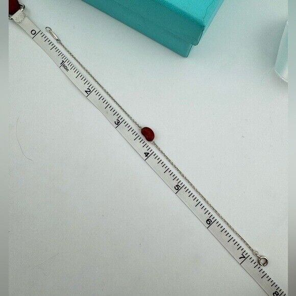 RARE Tiffany & Co. Red Jasper Bean Bracelet by Elsa Peretti in Sterling Silver