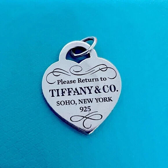 RARE Tiffany & Co. Collectors Please Return to Soho Heart Charm Sterling Silver