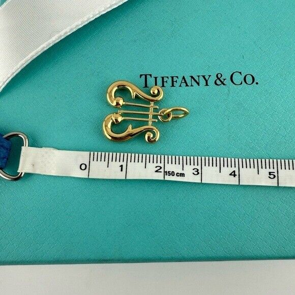 RARE Tiffany & Co. Lyre Harp Charm Pendant in 18k Yellow Gold 4.8g
