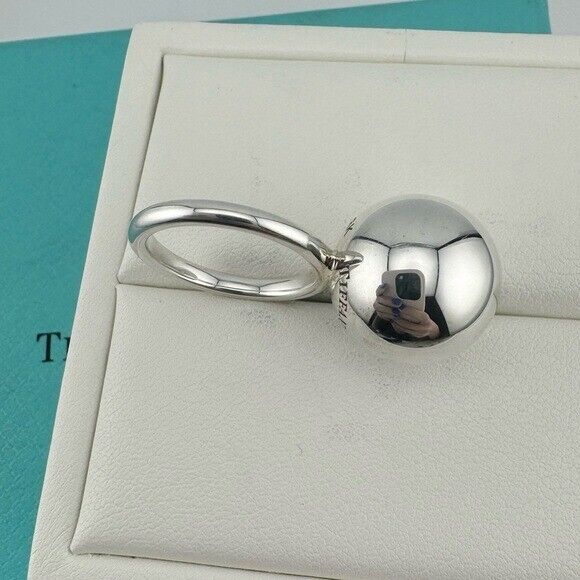 Tiffany & Co. 15.75mm Hardwear Ball Ring in Sterling Silver Size 5
