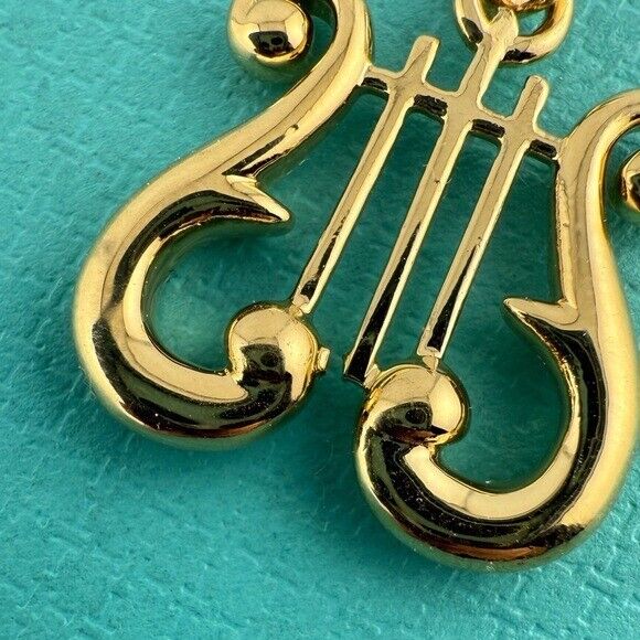 RARE Tiffany & Co. Lyre Harp Charm Pendant in 18k Yellow Gold 4.8g