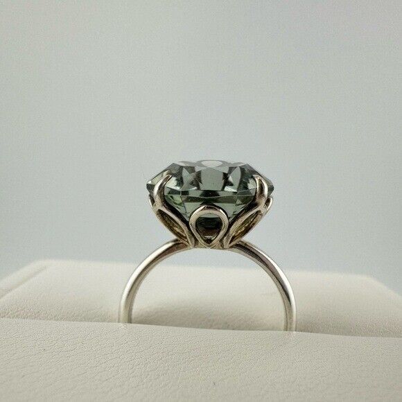 RARE Tiffany & Co. Octagonal Prasiolite Sparkler Silver Retired Size 7.75