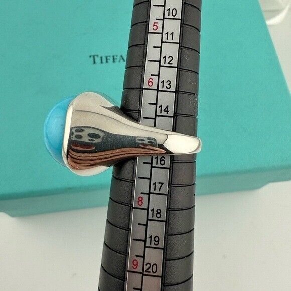 RARE Tiffany & Co. 19mm Turquoise Cabochon Ring by Elsa Peretti