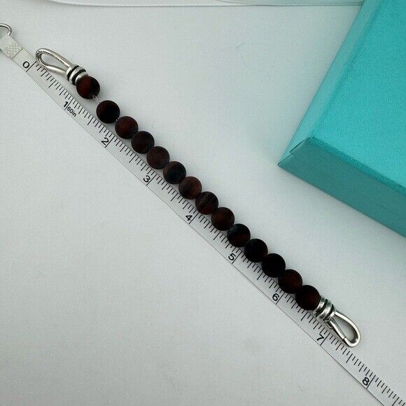 RARE Tiffany & Co. Red Tigers Eye Knot 10mm Bead Bracelet Paloma Picasso