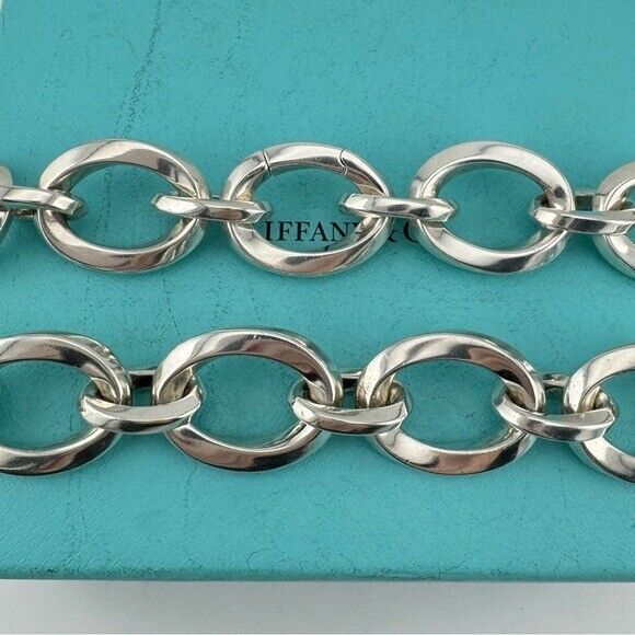 Tiffany & Co. Vintage Twisted Link Necklace Sterling Silver