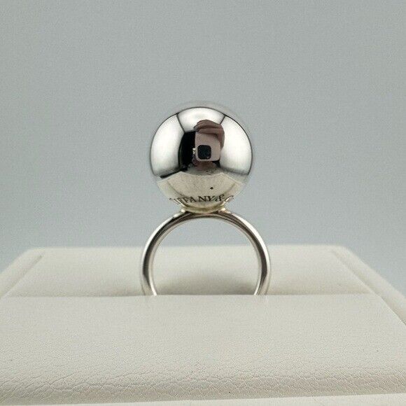 Tiffany & Co. 15.75mm Hardwear Ball Ring in Sterling Silver Size 5