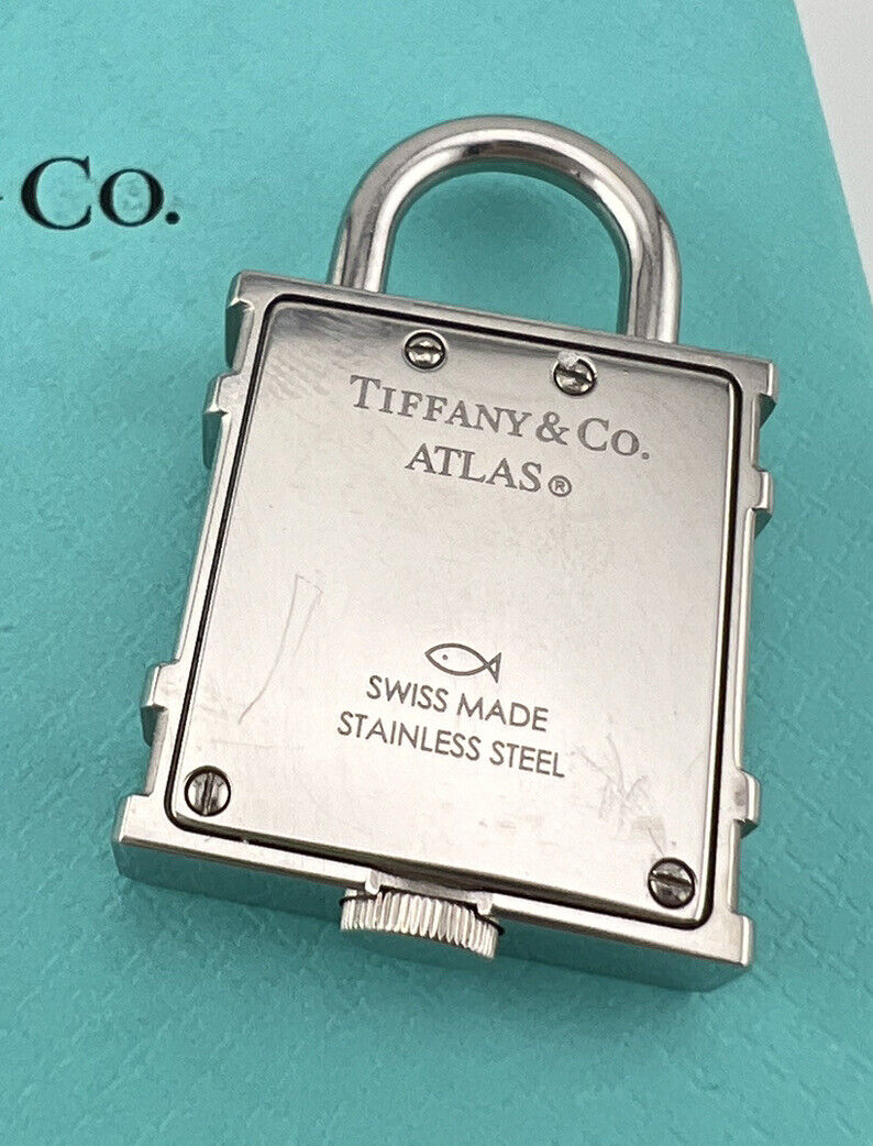 Tiffany & Co. Atlas Roman Numerals Lock Clock Watch Charm