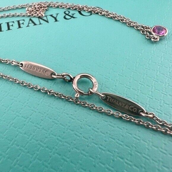 Tiffany & Co. Platinum Pink Sapphire Colors by the Yard Necklace