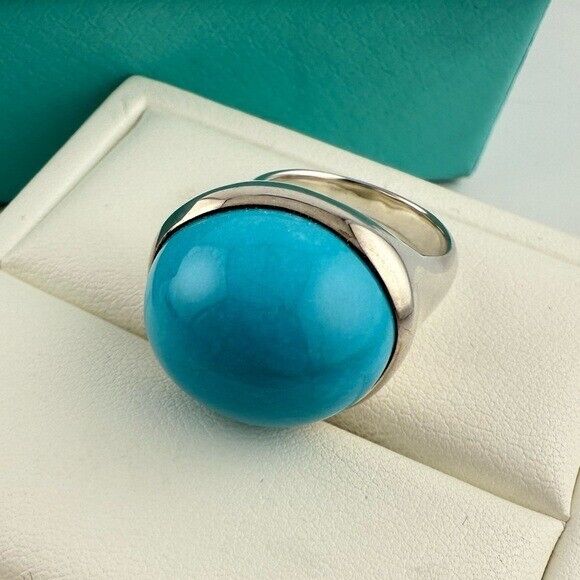 RARE Tiffany & Co. 19mm Turquoise Cabochon Ring by Elsa Peretti