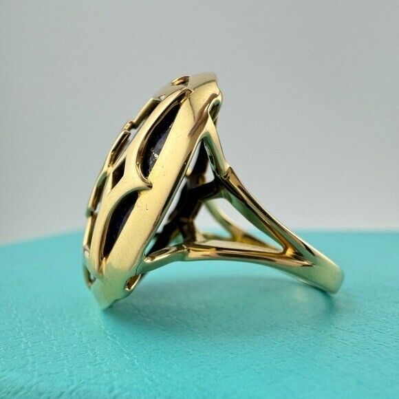 RARE Tiffany & Co. 18k Paloma's. Zellige Cocktail Ring with Lapis Lazuli Size 7