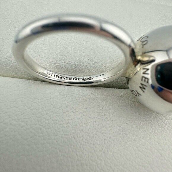 Tiffany & Co. 15.75mm Hardwear Ball Ring in Sterling Silver Size 5