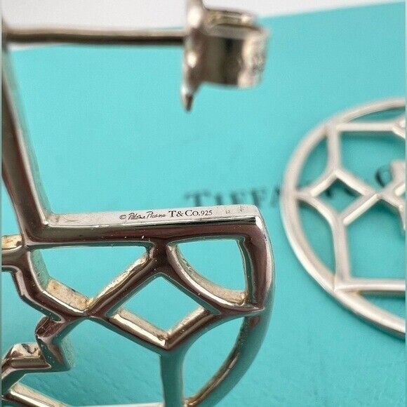 RARE Tiffany & Co. Marrakesh Zellige Hoop Earrings Paloma Picasso Silver