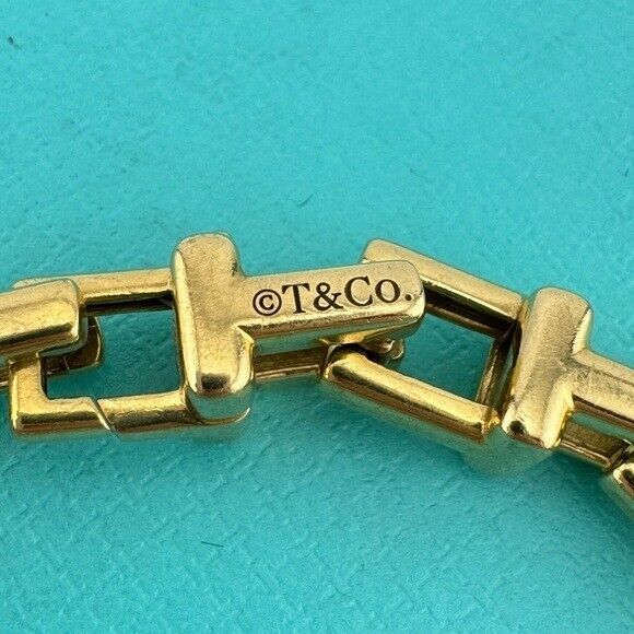 RARE Tiffany & Co. 18k Yellow Gold Wide T Link Bracelet 31g