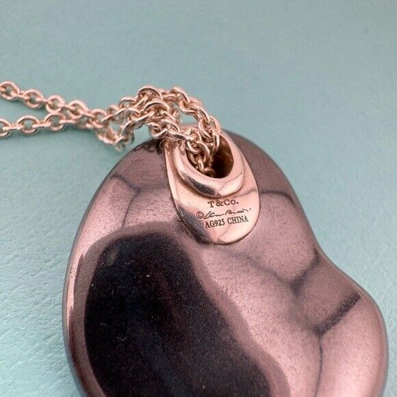 RARE Tiffany & Co. Hematite Touchstone Freeform Pendant Necklace Sterling Silver