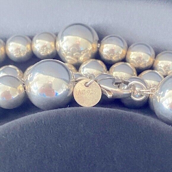 RARE Tiffany & Co. 87” Mutli Size HardWear Ball Necklace Sterling Silver