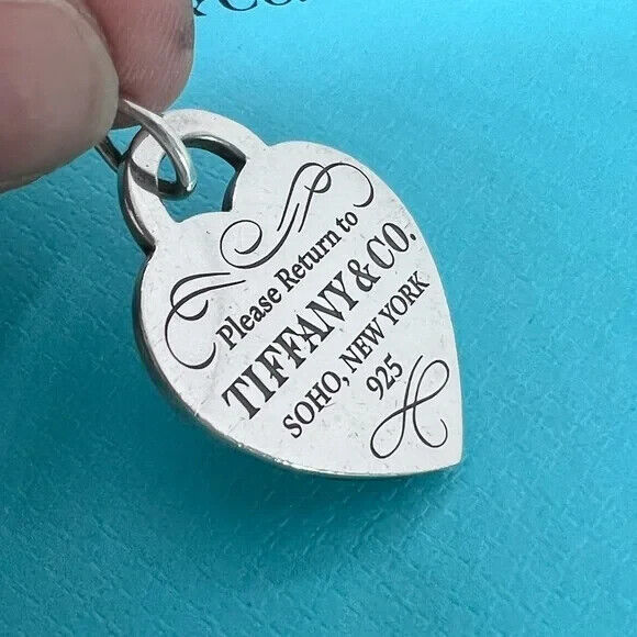RARE Tiffany & Co. Collectors Please Return to Soho Heart Charm Sterling Silver