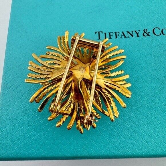Vintage Tiffany & Co. Sea Urchin Pin Brooch 18k Yellow Gold 21g
