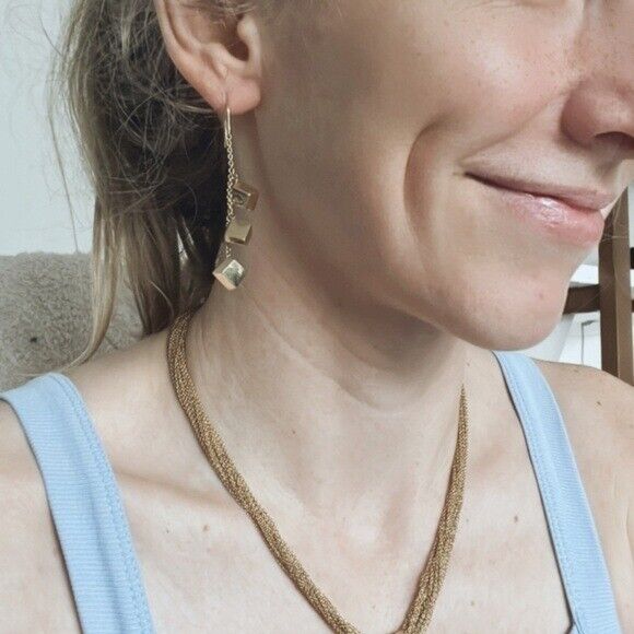 Tiffany & Co. Frank Gehry Torque Drop Earrings 18k Yellow Gold RARE