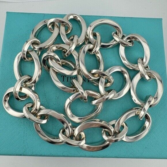 Tiffany & Co. Vintage Twisted Link Necklace Sterling Silver