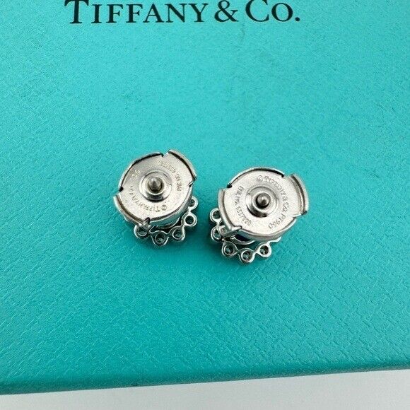 RARE Tiffany & Co. Sapphire & Diamond Platinum Flower Earrings