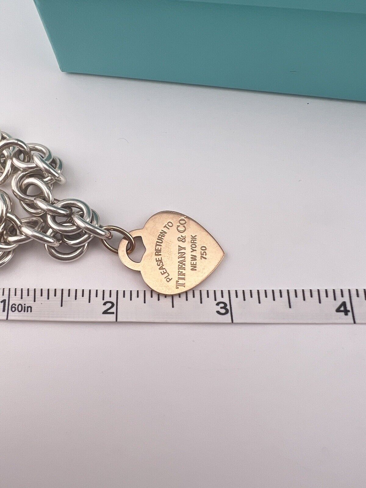 RARE Two Tone Return to Tiffany & Co. Bracelet 18k Rose Gold Sterling Silver
