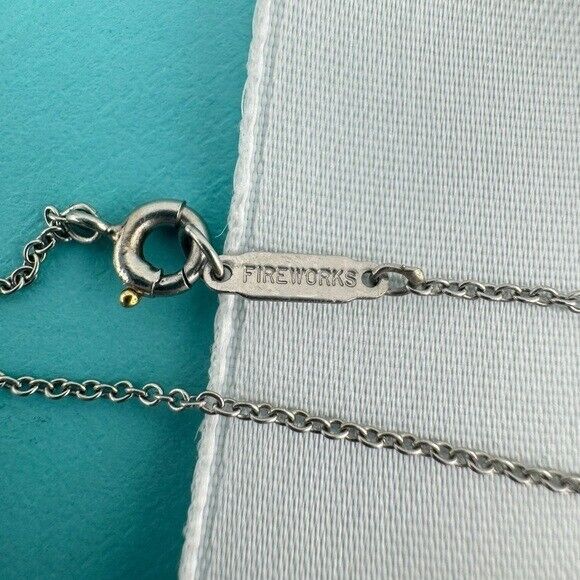 Tiffany & Co. Fireworks Platinum Tahitian Pearl & Diamond Pendant Necklace 18"