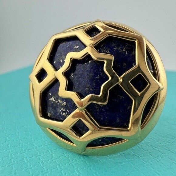 RARE Tiffany & Co. 18k Paloma's. Zellige Cocktail Ring with Lapis Lazuli Size 7
