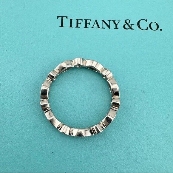 RARE Tiffany & Co. Diamond Jazz Band Ring Platinum with Pink Sapphire 6.75