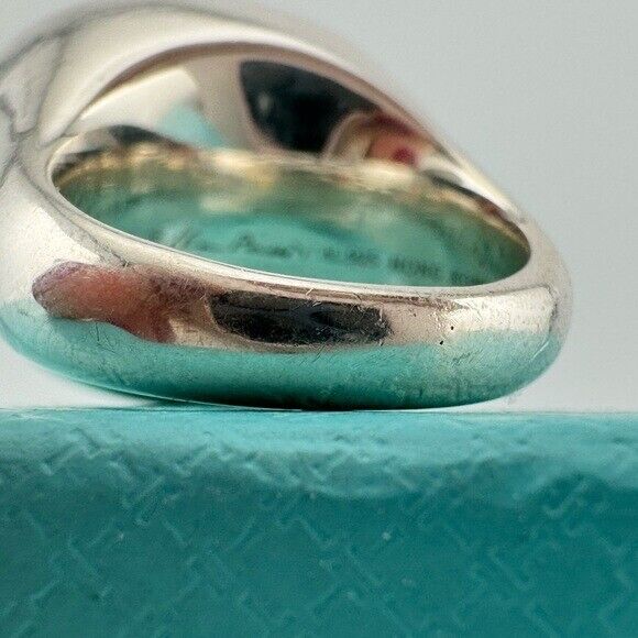 Tiffany & Co. Elsa Peretti 19mm Black Jade Cabochon Ring Sterling Silver