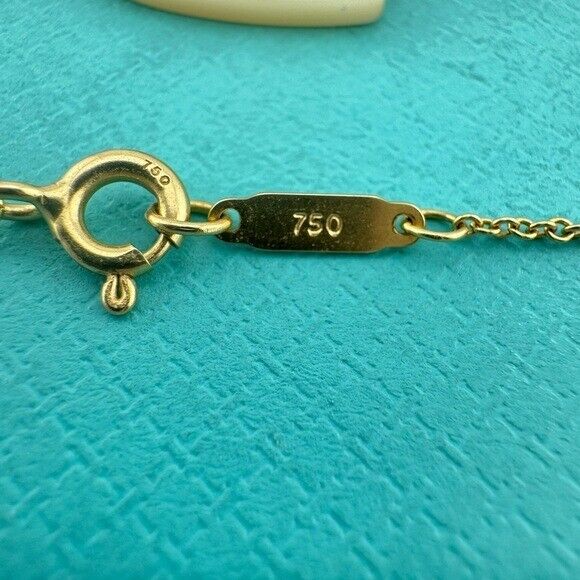 Retired Tiffany & Co. 18k Mother of Pearl Heart Charm Necklace 16"