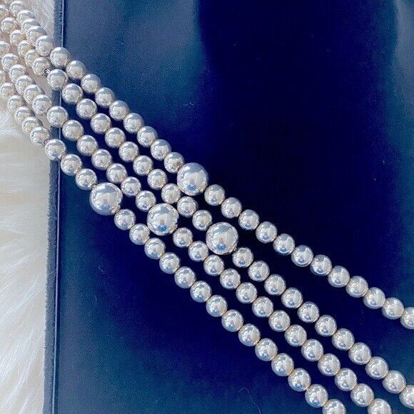 RARE Tiffany & Co. 87” Mutli Size HardWear Ball Necklace Sterling Silver