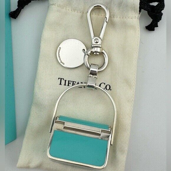 RARE Tiffany x FENDI Pico Baguette Charm in Silver Tiffany Blue Enamel Finish