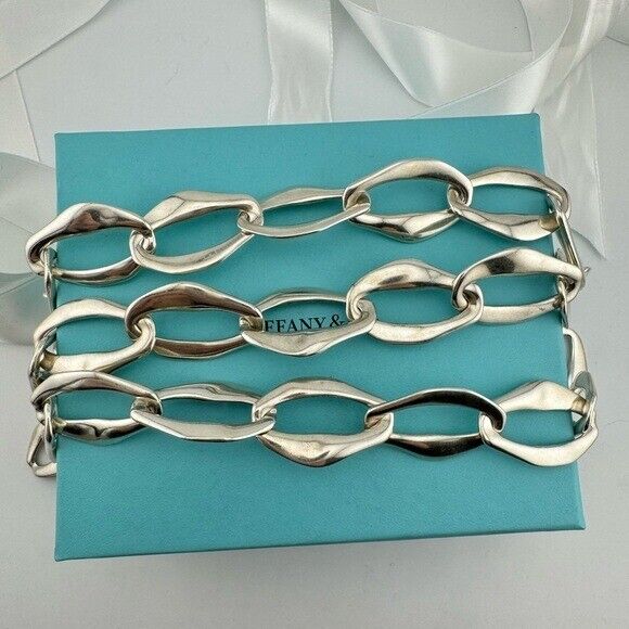 Tiffany & Co. Elsa Peretti Aegean Necklace Sterling Silver 29"