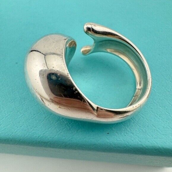 RARE Vtg. Tiffany & Co. Snail Cocktail Ring Elsa Peretti Sterling Silver