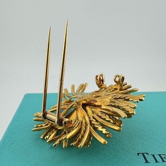 Vintage Tiffany & Co. Sea Urchin Pin Brooch 18k Yellow Gold 21g