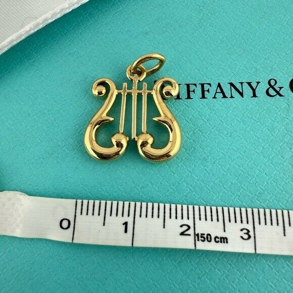 RARE Tiffany & Co. Lyre Harp Charm Pendant in 18k Yellow Gold 4.8g