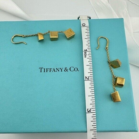 Tiffany & Co. Frank Gehry Torque Drop Earrings 18k Yellow Gold RARE