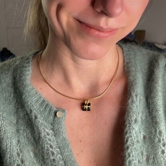 Vintage Tiffany & Co. Biscayne 18k Jade Pendant Necklace on 16" Omega Chain