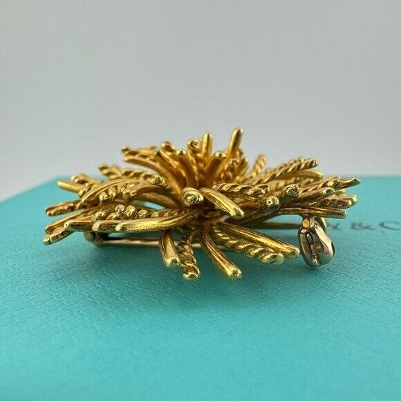 Vintage Tiffany & Co. Sea Urchin Pin Brooch 18k Yellow Gold 21g