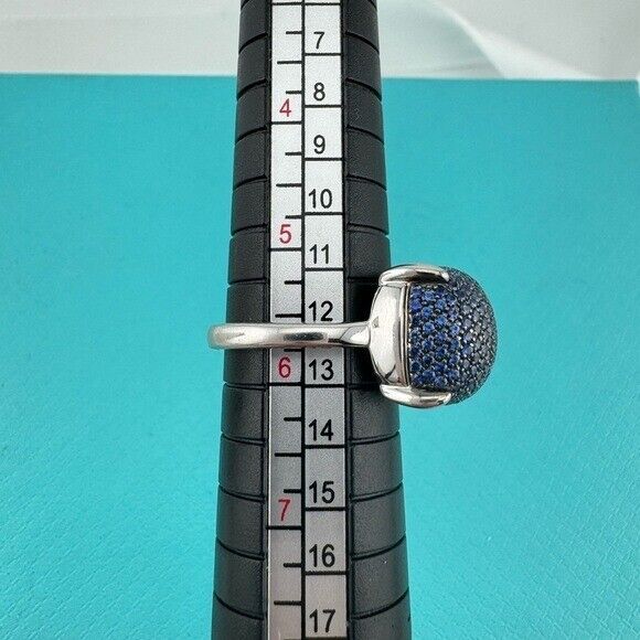 RARE Tiffany & Co. Blue Sapphire Sugar Stack Ring 18k White Gold