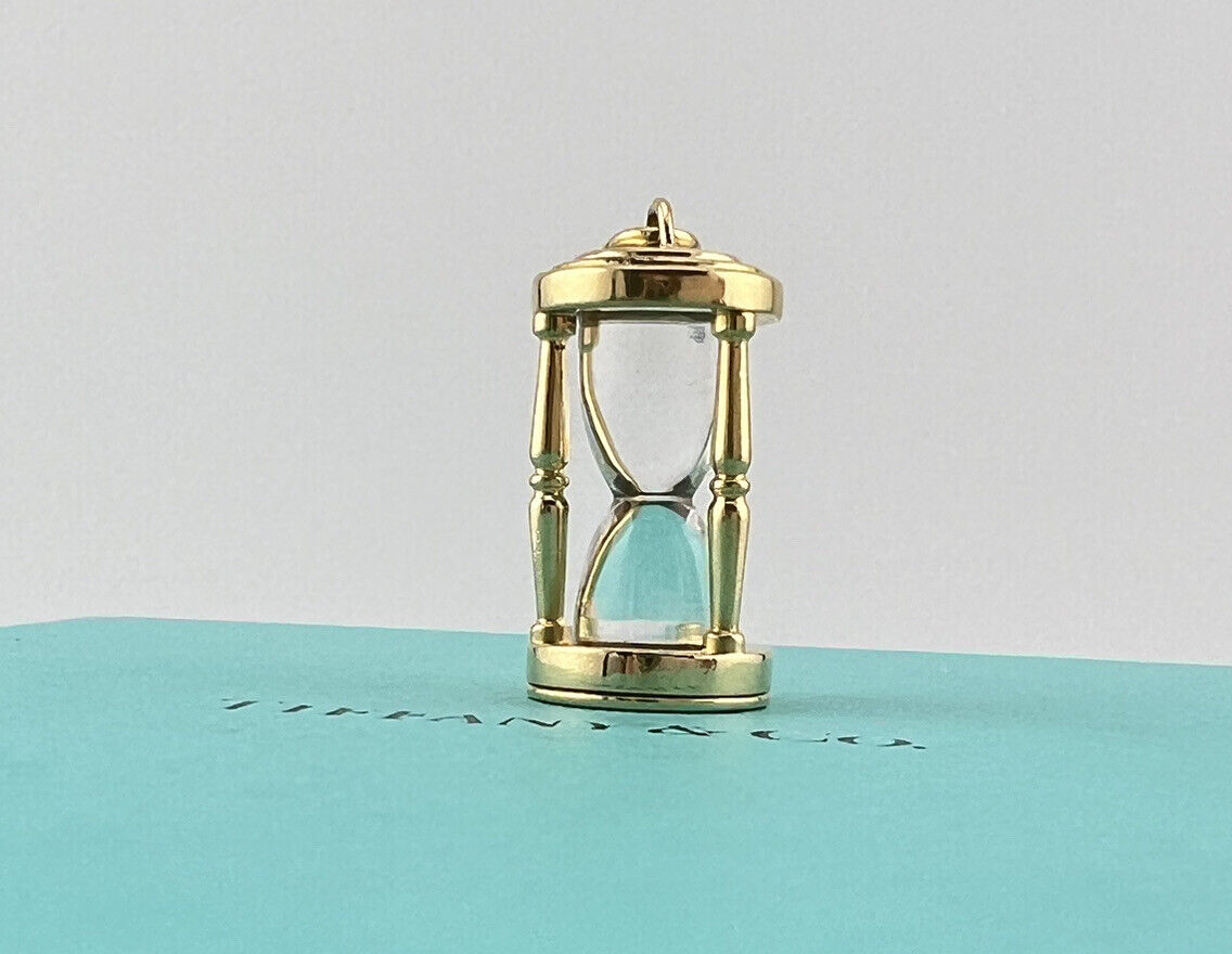 SUPER RARE Tiffany & Co. Crystal Hourglass Charm 18k and Rock Crystal