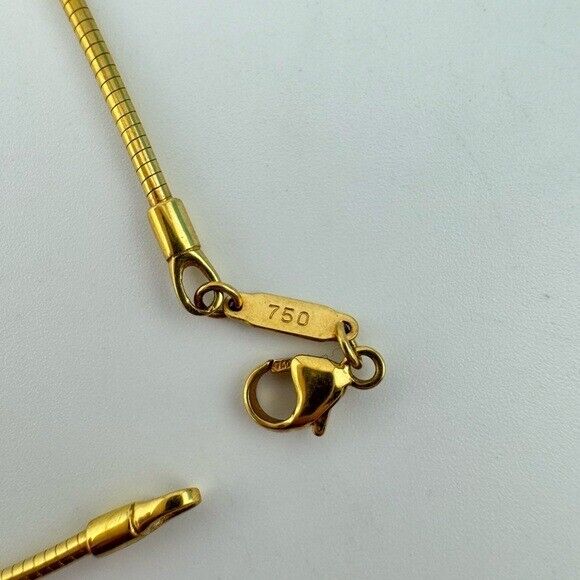 Vintage Tiffany & Co. Biscayne 18k Jade Pendant Necklace on 16" Omega Chain