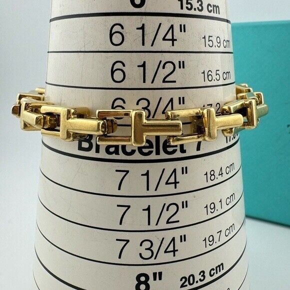 RARE Tiffany & Co. 18k Yellow Gold Wide T Link Bracelet 31g
