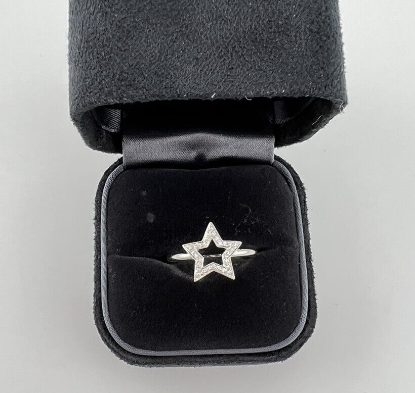 RARE Tiffany & Co. Platinum Star Pave Diamond Ring Size 6