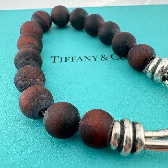 RARE Tiffany & Co. Red Tigers Eye Knot 10mm Bead Bracelet Paloma Picasso